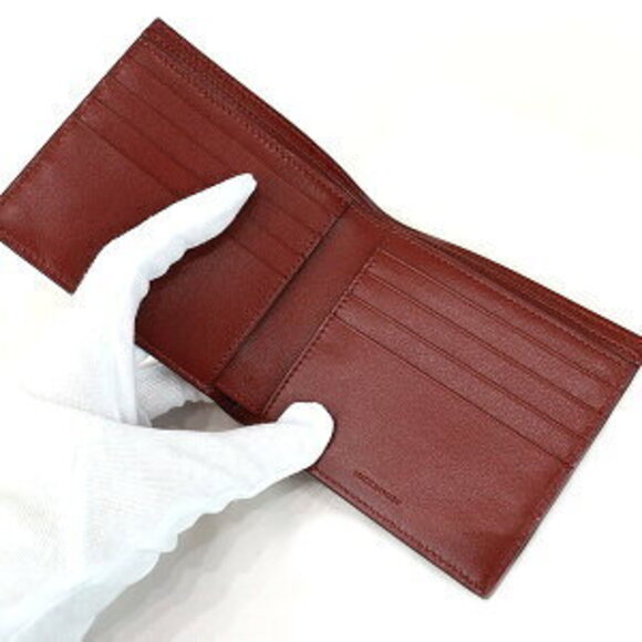 Celine Bi Fold Wallet Leather Bordeaux - Picture 4 of 5